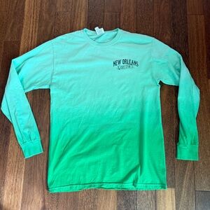 Green New Orleans Long Sleeve Shirt Size Medium